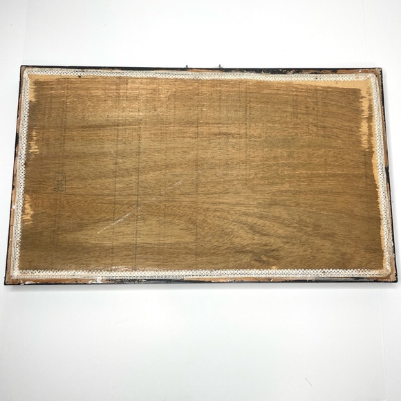 Vintage Asian Shell Art Peacock Flowers Framed Wall Art - Picture 12 of 13